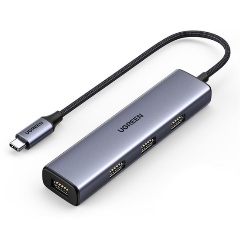 Изображение товара Хаб (разветвитель) UGREEN 4 в 1, 4xUSB-A 3.0, серый (20841)