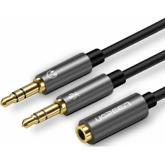 Изображение товара Разветвитель портов UGREEN аудио 3,5мм, черный (20899)