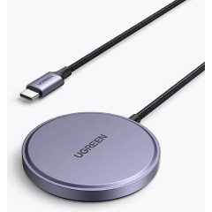 Изображение товара Беспроводное зарядное устройство UGREEN W703 15Вт Wireless Charger Qi2, MagSafe, серый (55206)