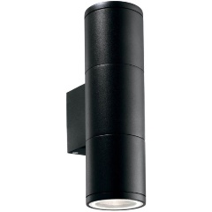 Изображение товара Уличный настенный светильник Ideal Lux Gun AP2 Small Nero стильный IP54 для улицы