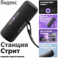 Изображение товара Умная колонка Яндекс Станция Стрит с Алисой, 30 Вт, чёрный