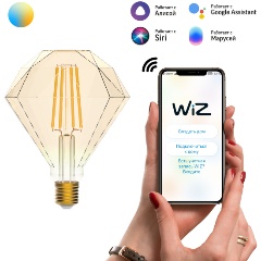 Изображение товара Умная лампа Wi-Fi Gauss Smart Home Filament Diamond 7W740лм E27 управление голосом/смартфоном, с изменением температуры, диммируемая