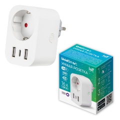 Изображение товара Умная Wi-Fi розетка 2USB+Type-C Uniel USH-A103 1G/UC/WF WHITE