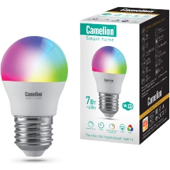 Изображение товара Умная светодиодная лампа Camelion 7W LSH7/С35 Е27 Wi-Fi
