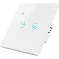 Изображение товара Умный выключатель ROXIMO сенсорный, двухкнопочный, белый (SWSEN01-2W)