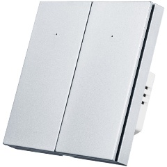 Изображение товара Умный Zigbee выключатель ROXIMO, двухкнопочный, платиновый, SZBTN01-2P