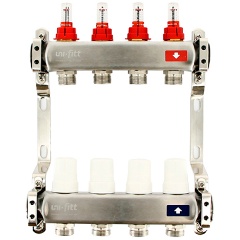 Изображение товара Коллекторная группа Uni-Fitt 1 х 3/4 с расходомерами и термостатическими вентиляторами