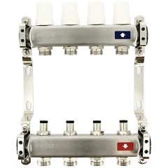 Изображение товара Коллекторная группа Uni-Fitt 1" х 8 вых 3/4" с балансировочными и термостатическими вентилями