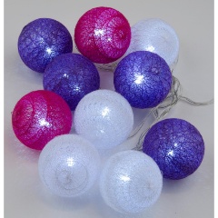 Изображение товара Светодиодная гирлянда Uniel «Клубки», на батарейках 2AA (не в/к), 2м. 10 светодиодов. Белый свет. Провод прозрачный UL-00007341