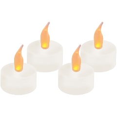 Изображение товара Фигура светодиодная Uniel ULD-F070 WARM WHITE TEACANDLE SET4 «Свеча-таблетка» на батарейках CR2032 (в/к), в составе набора из 4 штук. 1 светодиод. Теплый белый свет, UL-00008592