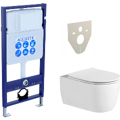 Изображение товара Унитаз с инсталляцией AQUATEK Европа комплект с сиденьем и прокладкой