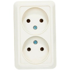Изображение товара Розетка Universal 2-м ОП Олимп 16А IP20 без заземл. сл. кость, Б-О0102