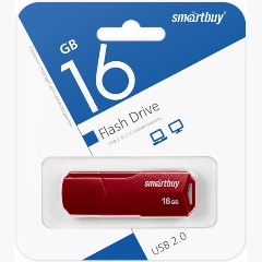 Изображение товара USB флешка 16Gb SmartBuy Clue бордовый USB 2.0 компактное устройство для хранения данных