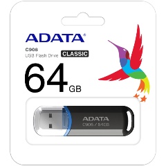 Изображение товара USB флешка AData C906 64Gb USB 2.0 черная надежное хранение данных
