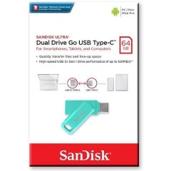 Изображение товара USB флешка 64Gb Sandisk Ultra Dual Drive Go green USB 3.1 gen 1/ USB Type-C 150 Mb/s