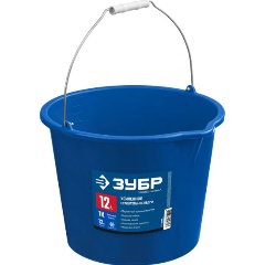 Изображение товара Усиленное строительное ведро ЗУБР, 12 л, первичный высокопрочный пластик, с носиком, Профи 06091-12