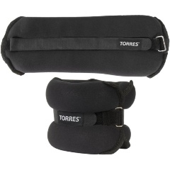 Изображение товара Утяжелители универсальные TORRES 4 кг(2штх2кг),неопрен, металл. песок, черный (PL110184 )