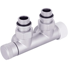 Изображение товара Узел SR Rubinetterie термостатический угловой нижнего подключения 1/2"х3/4"Е Никель матовый (правый)