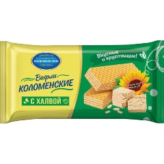 Изображение товара Вафли Коломенское с халвой 200 г натуральное лакомство для сладкоежек