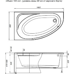 Изображение товара Ванна AQUANET 246817 MIA