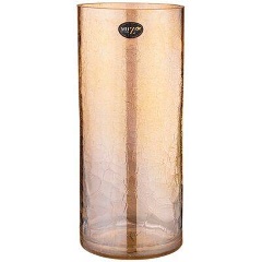 Изображение товара Ваза MUZA цилиндр "cracle amber" 14,6х14,6х35 см.