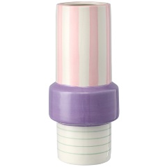Изображение товара Ваза Tkano Easter Essential Stripes parade 25 см., белый/розовый, доломит (TK25-DEC-VA0002)