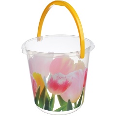 Изображение товара Ведро хозяйственное ДЕКО 5л М 2425 тюльпаны IDEA — легкое и прочное пластиковое ведро