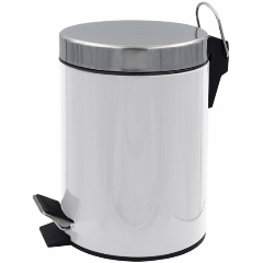 Изображение товара Ведро для мусора Ridder Timon 3л белый металлический стильный аксессуар для ванной комнаты