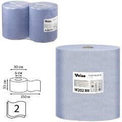 Изображение товара Бумага протирочная Veiro (Система W1), КОМПЛЕКТ 2 шт., 1000 листов в рулоне, 33х35 см, 2-слойная, Comfort, W202