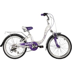 Изображение товара Подростковый велосипед Novatrack 20" Butterfly, белый-фиолетовый 20SH6V.Butterfly.VL22