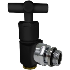 Изображение товара Вентиль SR Rubinetterie угловой 1/2 x 24/19 ручной, преобразуемый в термостатический, черный матовый