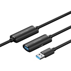 Изображение товара Активный кабель-удлинитель Vention USB 3.0 USB-A(M)/USB-A(F) с усилителем 5м черный