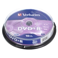 Изображение товара Диск VERBATIM 43498 DVD+R 4,7 GB 16x CB/10