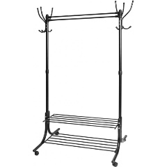 Изображение товара Вешалка гардеробная Nika с полками черный 1160х765х1740мм, ВГП90-6/Ч