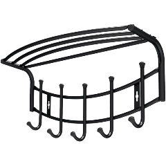 Изображение товара Вешалка настенная Nika черный 525х300х235мм, ВНП4/Ч