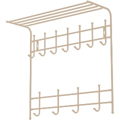 Изображение товара Вешалка настенная Nika ВПТ11/БЖ бежевый металлик 11 крючков