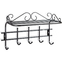 Изображение товара Вешалка настенная Sheffilton Грация 2/5 черная металл пластик стильный дизайн