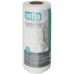 Изображение товара VETTA Салфетки универсальные 50 шт.в рулоне, 20x25 см., спанлейс