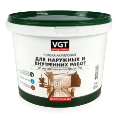 Изображение товара Краска моющаяся для наружных и внутренних работ VGT ВД-АК-1180 7 кг белоснежная