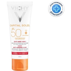 Изображение товара Крем для лица 3в1 VICHY Ideal Soleil SPF 50+ антивозрастной уход, 50 мл