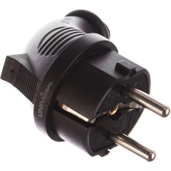 Изображение товара Вилка электрическая угловая однофазная каучук UNIVersal 1241