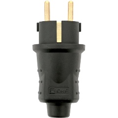 Изображение товара Вилка прямая EKF 16А 2P+PE 230В IP44 каучук, RPS-011-16-230-44