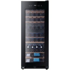 Изображение товара Винный шкаф Haier FWC53GDA с двумя зонами хранения и деревянными полками