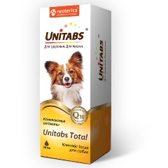 Изображение товара Витамины Unitabs Тотал с Q10 для собак 50 мл суспензия для кожи шерсти иммунитета