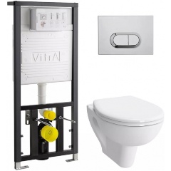 Изображение товара Унитаз с инсталляцией VitrA S20 9004B003-7202 подвесной унитаз + инсталляция + кнопка