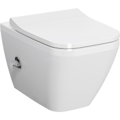 Изображение товара Подвесной унитаз VITRA Integra Square 7082B003-7209 безободковый с функцией биде