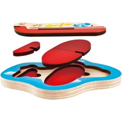 Изображение товара Головоломка HAPE E1611_HP 3D Самолет — деревянная развивающая игрушка для детей от 1,5 лет