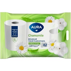 Изображение товара Влажная туалетная бумага AURA NICE крышкой 42 шт