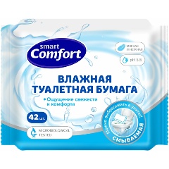 Изображение товара Влажная туалетная бумага Comfort smart 42 шт