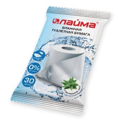 Изображение товара Влажная туалетная бумага Лайма деликатный уход, с экстрактом алоэ, без спирта, 30 шт